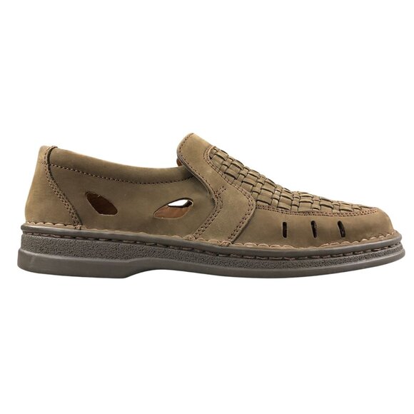 Salamander Men\'s Size 7.5 Brown Leather Woven Closed Toe Slip On Loafers Shoes main image 14